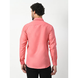 Best Men Alokk Men Regular Fit Self Design Curved Collar Casual Shirt (Pink) 2026 at ShopCircuit
