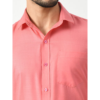 Best Men Alokk Men Regular Fit Self Design Curved Collar Casual Shirt (Pink) 2026 at ShopCircuit