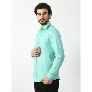 Trendy Men Alokk Men Regular Fit Solid Curved Collar Casual Shirt (Light Blue) 2026 at ShopCircu