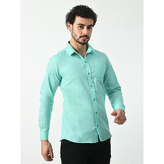 Trendy Men Alokk Men Regular Fit Solid Curved Collar Casual Shirt (Light Blue) 2026 at ShopCircu
