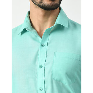 Trendy Men Alokk Men Regular Fit Solid Curved Collar Casual Shirt (Light Blue) 2026 at ShopCircu