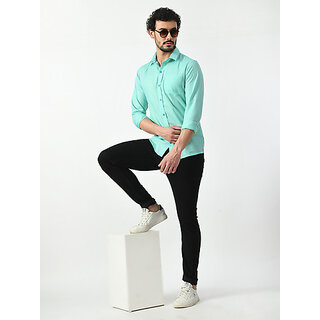 Trendy Men Alokk Men Regular Fit Solid Curved Collar Casual Shirt (Light Blue) 2026 at ShopCircu