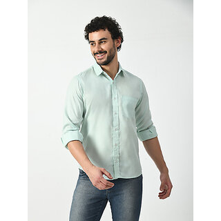 Trendy Men Alokk Men Regular Fit Solid Curved Collar Casual Shirt (Light Blue) 2026 at ShopCircu