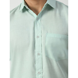 Trendy Men Alokk Men Regular Fit Solid Curved Collar Casual Shirt (Light Blue) 2026 at ShopCircu