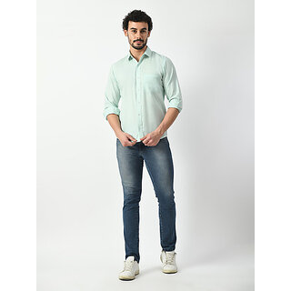 Trendy Men Alokk Men Regular Fit Solid Curved Collar Casual Shirt (Light Blue) 2026 at ShopCircu