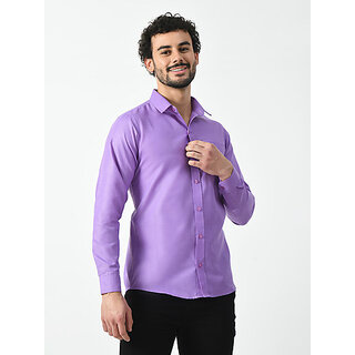Trendy Men Alokk Men Regular Fit Solid Curved Collar Casual Shirt (Purple) 2026 at ShopCircuit |