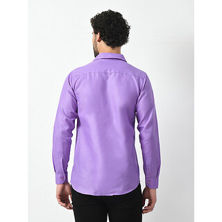 Trendy Men Alokk Men Regular Fit Solid Curved Collar Casual Shirt (Purple) 2026 at ShopCircuit |