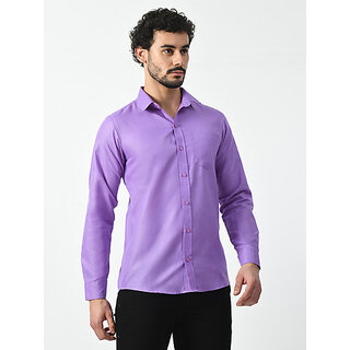Trendy Men Alokk Men Regular Fit Solid Curved Collar Casual Shirt (Purple) 2026 at ShopCircuit |