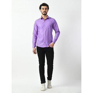 Trendy Men Alokk Men Regular Fit Solid Curved Collar Casual Shirt (Purple) 2026 at ShopCircuit |