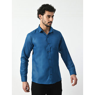 Chic Men Alokk Men Regular Fit Solid Curved Collar Casual Shirt (Blue) 2026 at ShopCircuit | OND