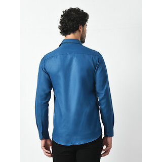 Chic Men Alokk Men Regular Fit Solid Curved Collar Casual Shirt (Blue) 2026 at ShopCircuit | OND