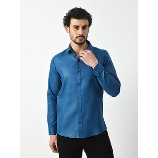 Chic Men Alokk Men Regular Fit Solid Curved Collar Casual Shirt (Blue) 2026 at ShopCircuit | OND