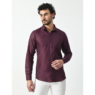 Luxurious Men Alokk Men Regular Fit Solid Button Down Collar Casual Shirt (Purple) 2026 at ShopC