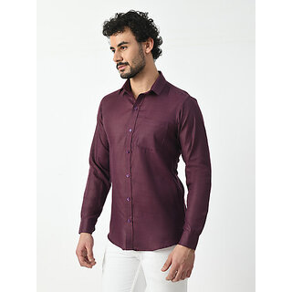 Luxurious Men Alokk Men Regular Fit Solid Button Down Collar Casual Shirt (Purple) 2026 at ShopC