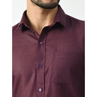 Luxurious Men Alokk Men Regular Fit Solid Button Down Collar Casual Shirt (Purple) 2026 at ShopC