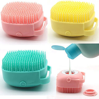 Silicone Soft Bath & Shower Body Scrubber with Built-In Soap Dispenser | Gentle Exfoliating Brush (G12) - Body Care - Loofah and Other Tools | Buy online on ZillyBuy