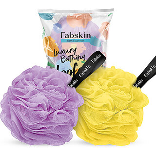 Bathing loofah Couples Pack of 2 (Purple and Yellow Color) - Body Care - Loofah and Other Tools | Buy online on ZillyBuy
