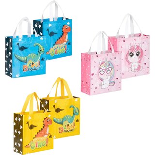 Multi Cartoon Printed Bags - 9104 Size - 10 Pcs