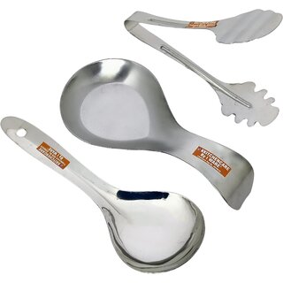 iWARE KkitchenCare Elite Spoon Rest Holder, Soup Server Salad Tong Set of 3