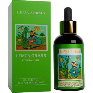 Lhasa Aroma Lemongrass Essential Oil  100 Pure  Natural  Uplifting Aromatherapy Oil for Freshness  Focus (100ml)