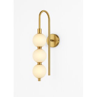 Chanya Haus  Golden Aluminium LED Wall Light with Triple Globe Setup  Choose from Warm White, Cool White  Cool Day Lig