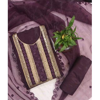 embroidered unstitched suit for women