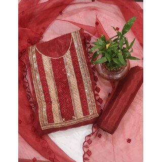 embroidered unstitched suit for women