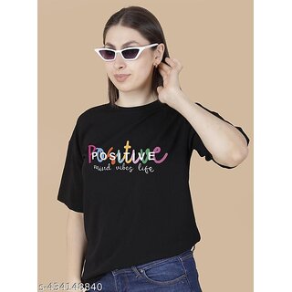 printed round neck top for women