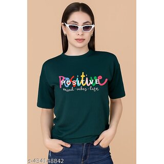 printed round neck top for women