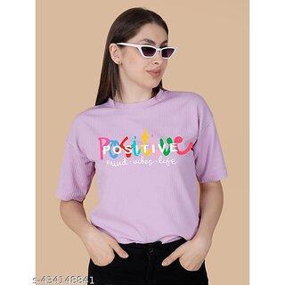 printed round neck top for women