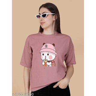 printed round neck top for women