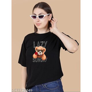 printed round neck top for women