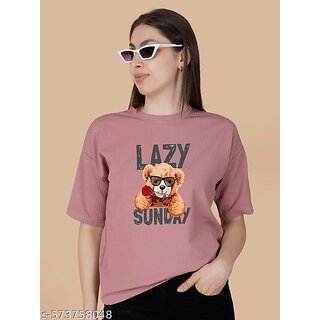 printed round neck top for women