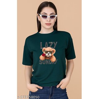printed round neck top for women