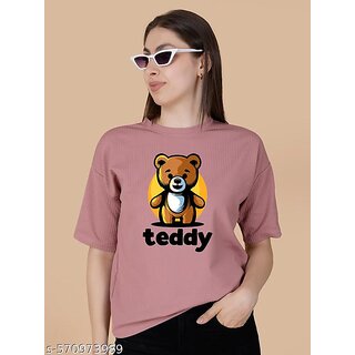 printed round neck top for women