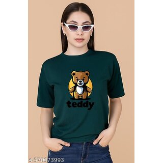 printed round neck top for women