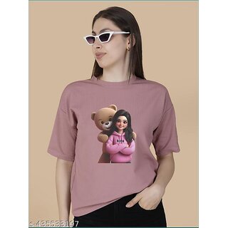 printed round neck top for women