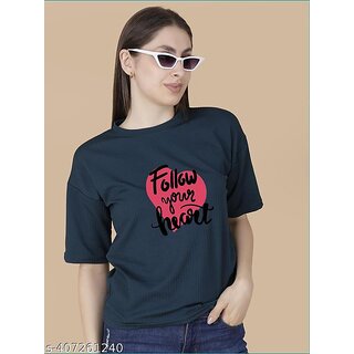 printed round neck top for women