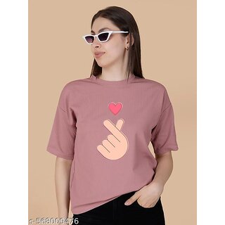 printed round neck top for women