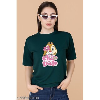 printed round neck top for women