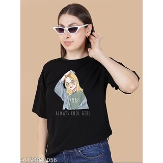 printed round neck top for women