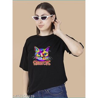 printed round neck top for women