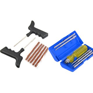 combo pack New (Tubeless Tyre Puncture Repair Kit (Assorted)) and 5 IN 1 COMBINATION SCREWDRIVER SET (PACK OF 5) - Hardware, Tools and Home Safety | Buy online on ZillyBuy