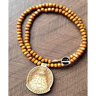 shyam baba tulsi mala beads wood necklace