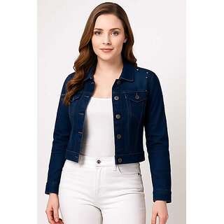 UFC Collection Women Blue Solid Denim Jacket - Jackets & Coats | Buy online on ZillyBuy