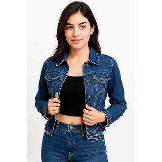 UFC Collection Women Blue Solid Denim Jacket - Jackets & Coats | Buy online on ZillyBuy