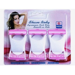 ultra smooth premium bikini shaving razor for women platinum coated stainless steel blades 6 pcs 