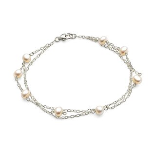 Techiefox Elegant Multi-Layered Metal Chain Bracelet with Lustrous Pearls  Stylish Designer Wrist Accessory for Women - Bangles & Bracelets | Buy online on ZillyBuy