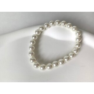 Techiefox Elegant Stretchable Pearl Bracelet for Women and Girls  Classic White Beaded Wristwear for Everyday fashion - Bangles & Bracelets | Buy online on ZillyBuy