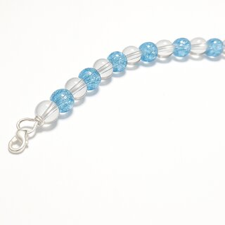 Techiefox Trendy Blue Crackle and Transparent Beads Bracelet  Handcrafted Fashion Jewelry for Daily and Casual Wear - Bangles & Bracelets | Buy online on ZillyBuy